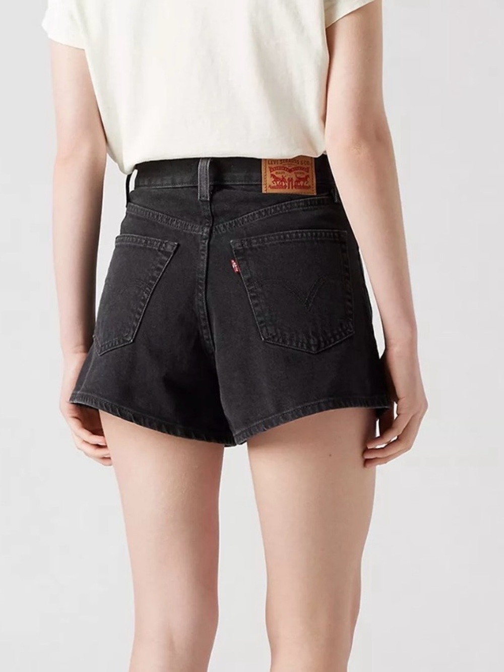 Levi's High-Waisted Black Mom Shorts